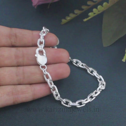 Men's Everyday Sterling Silver Cable Bracelet – 925 Silver