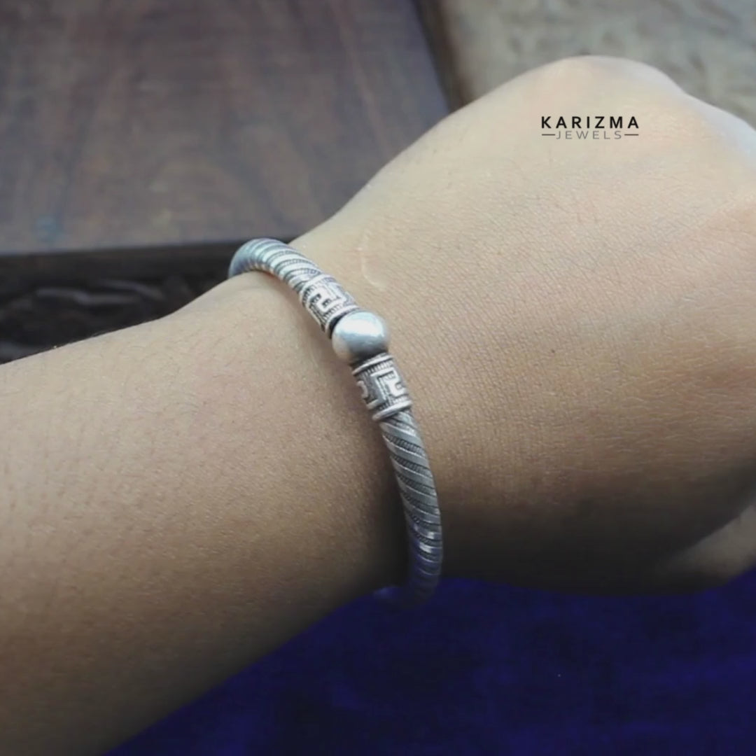 Ethnic on sale silver bangles