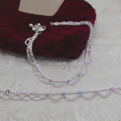 Real Silver Jhalar Design Wedding Anklet – Ethnic Payal for Women