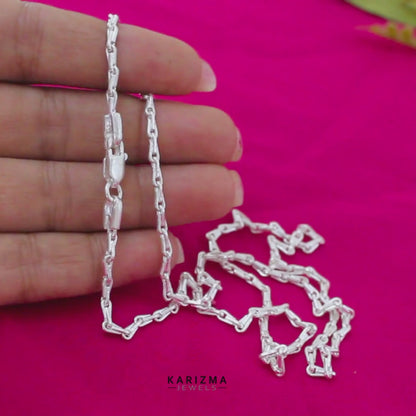 Real Silver rice design Neck chain 22"