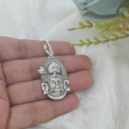 925 Real Sterling Silver Khatu Shyam Pendant