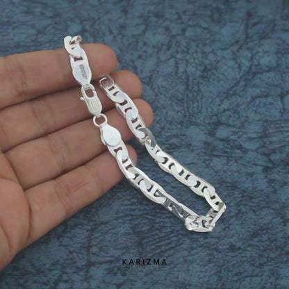 925 Sterling Silver Bold Mariner Link Chain Bracelet