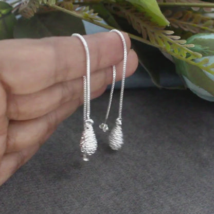 Latest design 925 Sterling Silver Teardrop Dangle Earrings