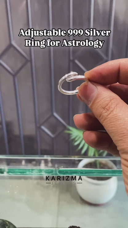 999 Pure Silver Adjustable Ring chandi ka bejod challa