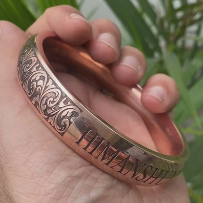 Personalized Engraved Heavy 180-200 Grams Copper Kada