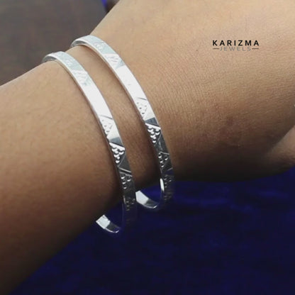 Real Silver Women Bangles Bracelet (Kangan)-Pair