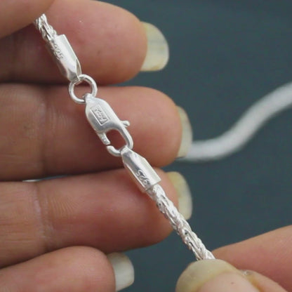925 Sterling Silver rope design Neck Chain 20"