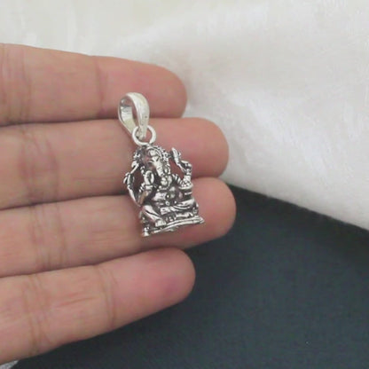 925 Real Silver Oxidized cultural design Lord Ganesha Pendant