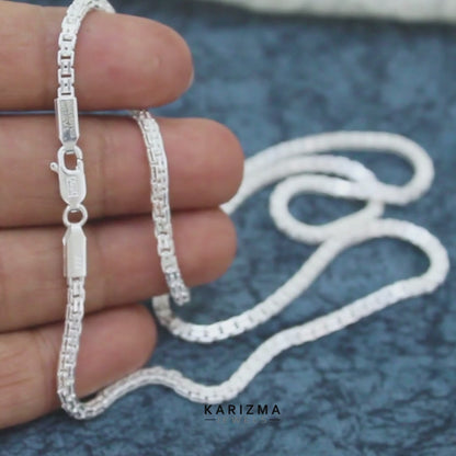 Real 925 Sterling Silver Premium Box Link Neck Chain 20"