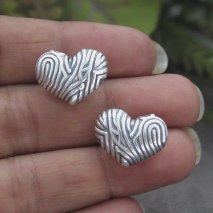 Love Heart 925 Silver Stud Earrings Perfect Little Gift of Women & Girls
