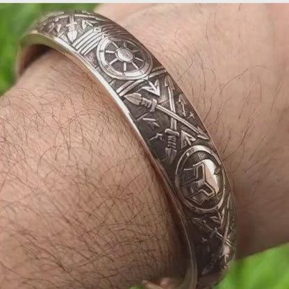 Warrior Armour Pure Copper Kada – 200 Gram Heavy Engraved Bangle