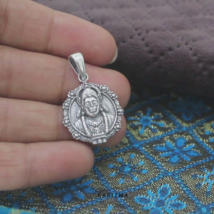 Oxidised 925 Sterling Silver Maha Bajrangbali Pavanputra Pendant