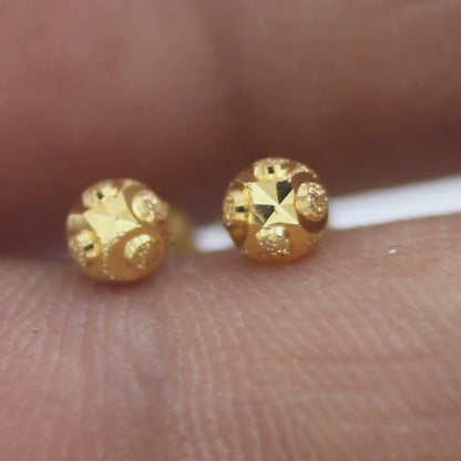 18K Real Gold Minimalist Nose Pin Cum Earring Gold Screw Back