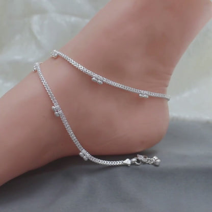 Real Silver Party Wear Anklet for Daily Wear