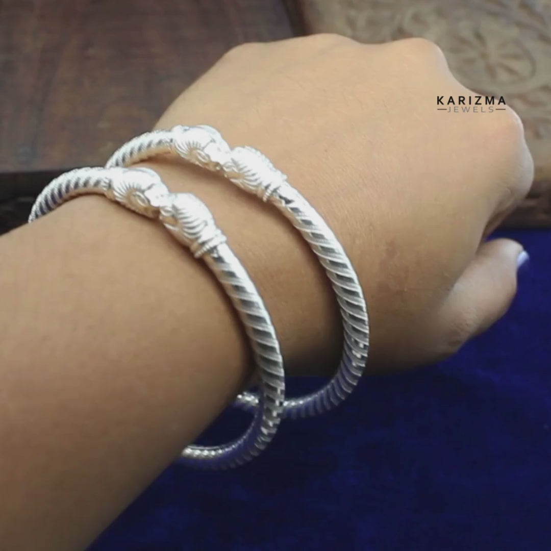 Hollow silver clearance bangle