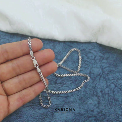 925 Sterling Silver Distinctive Oxidized Franco Neck Chain 20"