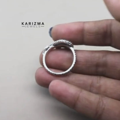 Oxidized 925 Sterling Silver Unisex Ring