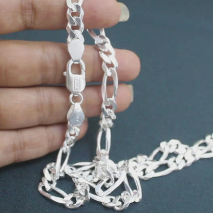 925 Sterling Silver gorgeous Figaro Link Neck chain 24"