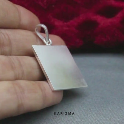 10 Gram - 1 Inch Pure Silver Square Piece pendant Chokor for lal kitab remedies