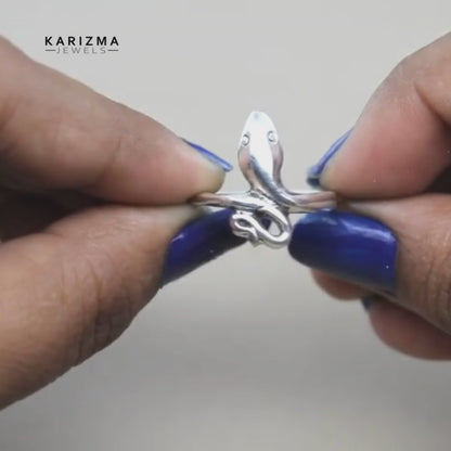 Snake 925 Sterling Silver Ring for Astrology and red book remedy
