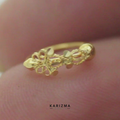 Nozera 18K Real Gold wired floral Nose Ring for Women