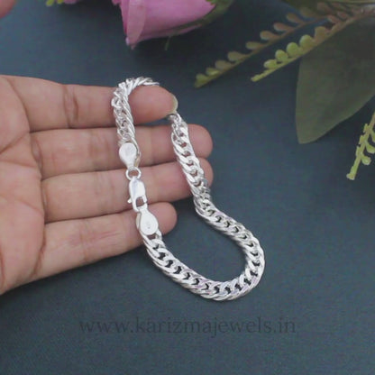 925 Sterling Silver Curb Link Bracelet for Men & Boys