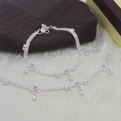 Delicate Real Silver Chain Anklet for Women - Payal