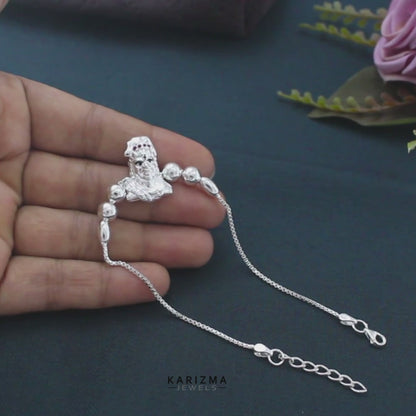 925 Real Silver Bracelet Shiva Rakhi 7.5"