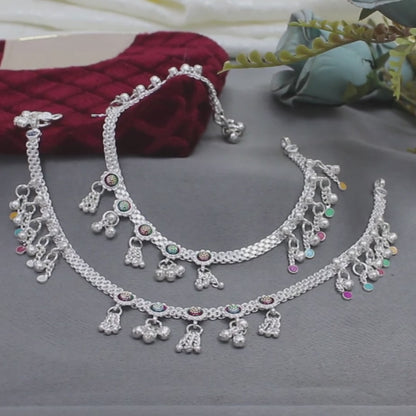 Real Sterling Silver women brides collection Anklet Ankle Bracelet 10.3"