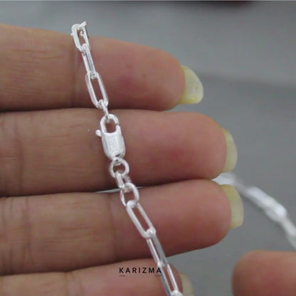925 Sterling Silver gorgeous Paperclip Link Neck chain 20"