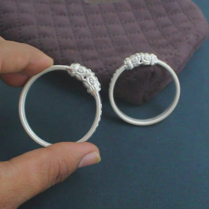 Real Sterling Silver Excellent gifting Kids Bangles Bracelet Pair - 3.7 CM