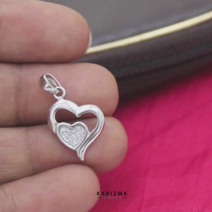 Love Double Heart 925 Sterling Silver Pendant