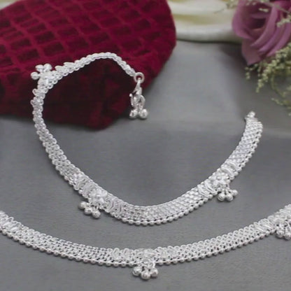 Real Sterling Silver women gifting jewelery Anklet Ankle Bracelet 10.3"