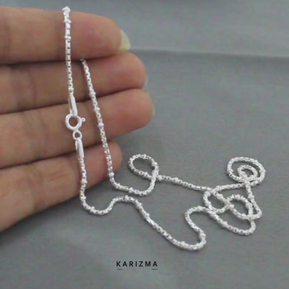 18" 925 Sterling Silver box design Neck Chain
