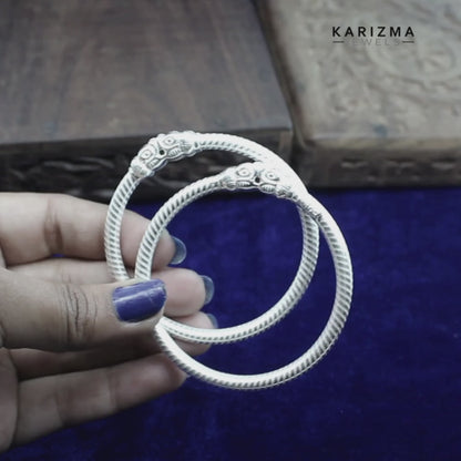 Real 925 Silver Bangles Bracelet Pair- 5 CM