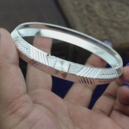 Real Silver Men's Bangle pure silver Bracelet