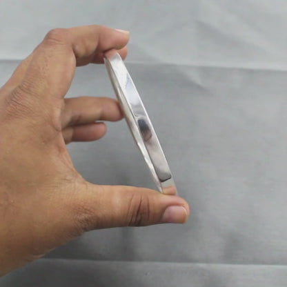 Square shape Jointless Pure Silver Bangle - Chandi ka bejod kada for Astrology