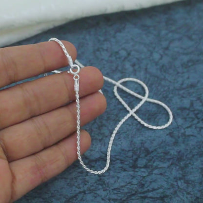 925 Sterling Silver women handmade Neck chain 20"