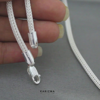 925 Real Sterling Silver Unisex Tulang Naga Neck Chain 20"