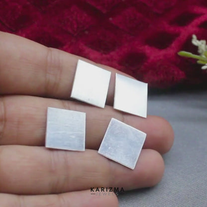 999 Pure Silver Square pieces of Silver Chandi ka Tukra Chokor for astrology- 4pc set