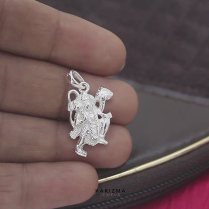 Bajrangbali Flying Pose 925 Sterling Silver Pendant