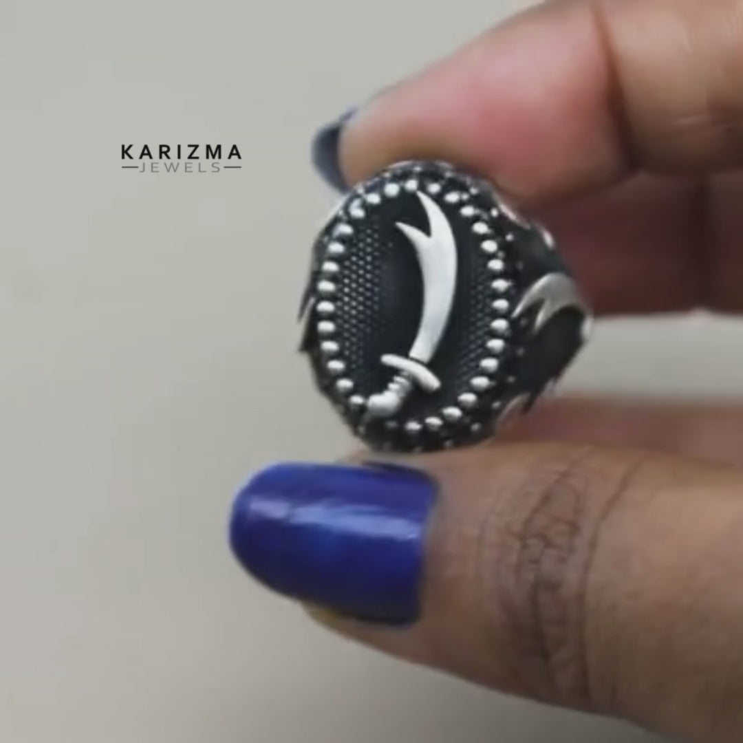 Gothic 925 Sterling Silver Oxidized Black CZ Men's ring – Karizma