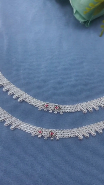 Traditional Real Sterling Silver women Anklet Ankle Bracelet 10.2"