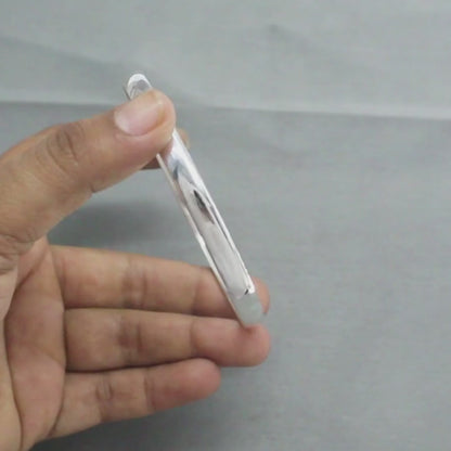 Jointless Pure Silver Plain Bangle - chandi ka bejod kada
