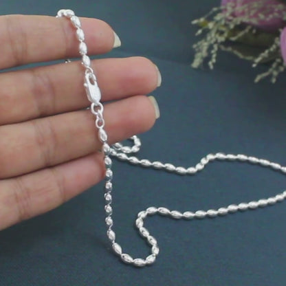 925 Sterling Silver capsule design Neck chain 20"