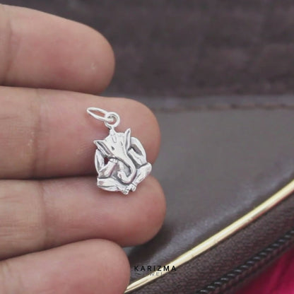 Classic Antique Ganesha 925 Sterling Silver Pendant