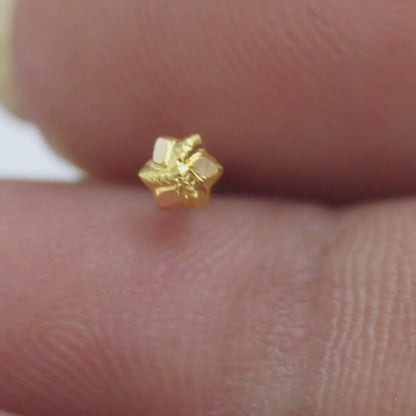 18K Real Gold Minimal Star Nose Piercing Stud