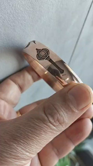 Hanumanji engraved copper kada