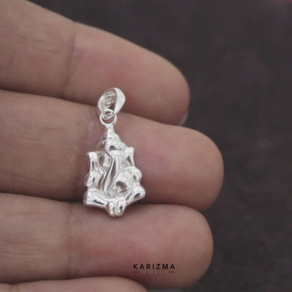 Divine Lord Ganesha 925 Sterling Silver Spiritual Pendant
