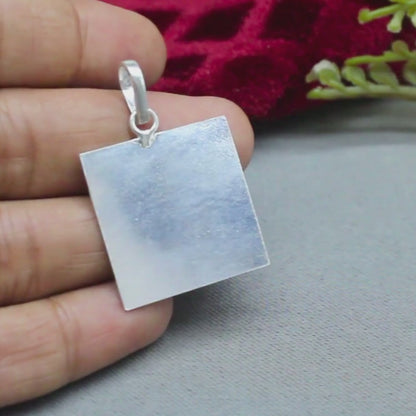 1 Inch Pure Silver Square Piece (Chokor) Pendant lal kitab astrology